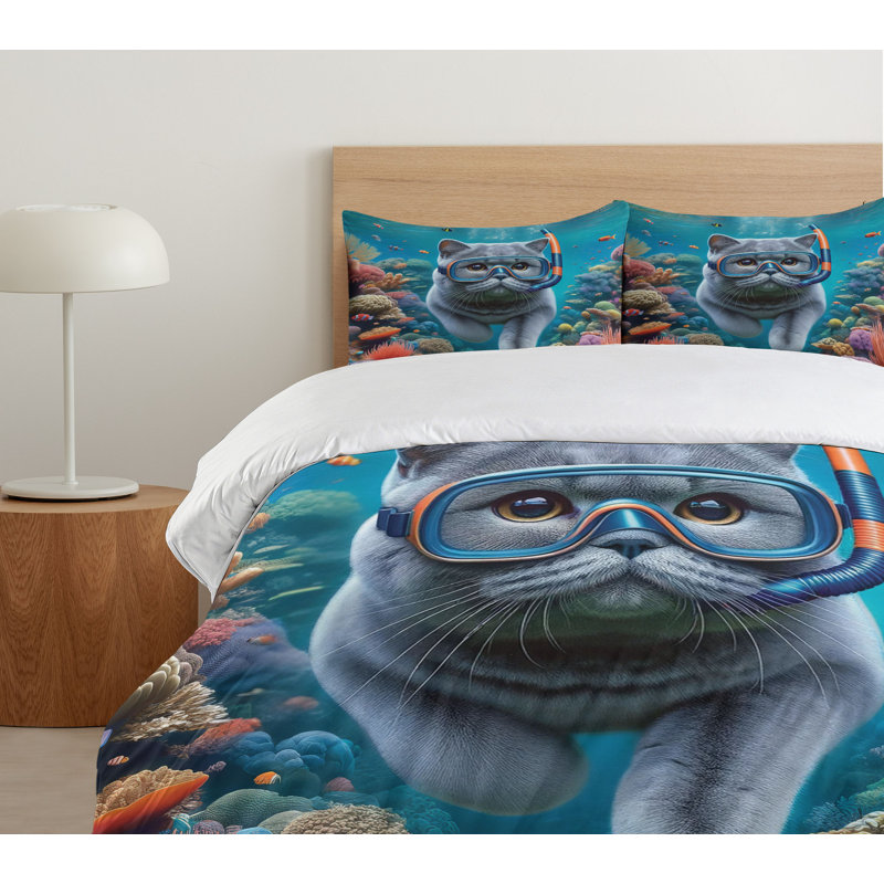 Nautical Duvet Cover, California King Duvet Cover + 2 Standard Shams