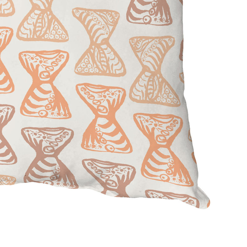 Geometric Throw Pillow, 20" x 20", Orange