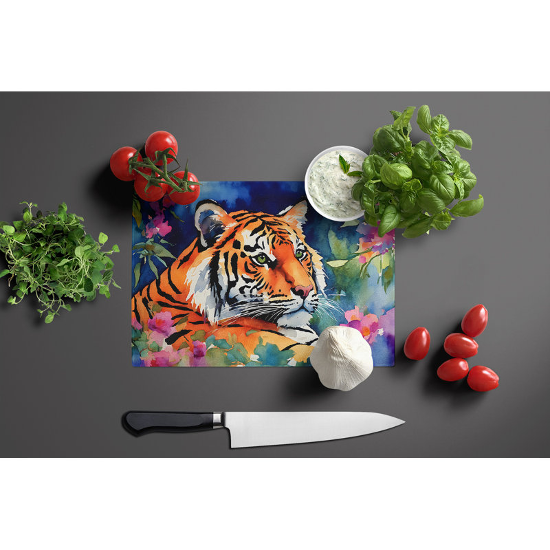 Bengal Tiger Glass Cutting Board Large