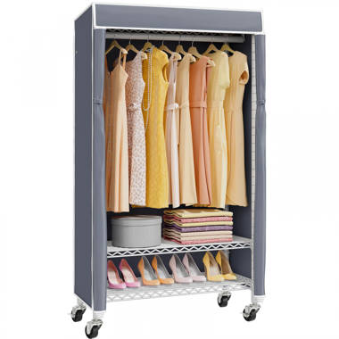 Homcom Portable Wardrobe Closet, Folding Bedroom Armoire, Clothes
