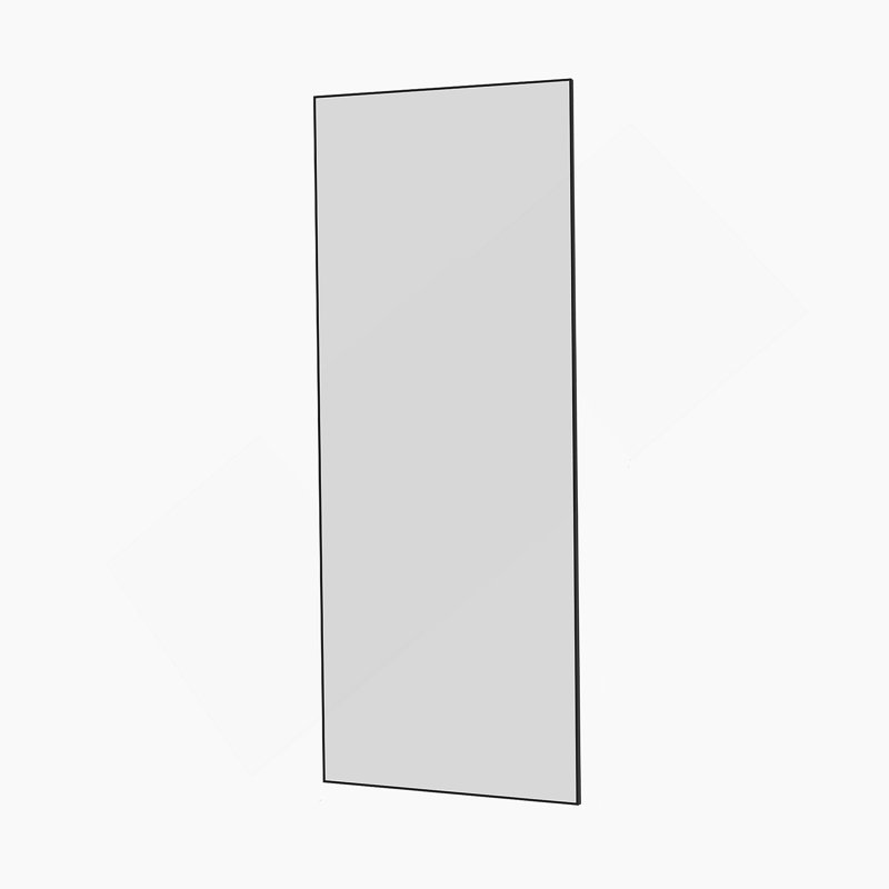 70" X 31" Full Length Mirror Black  Aluminum Alloy Frame, Leaning Or Wall Mounted, High Definition