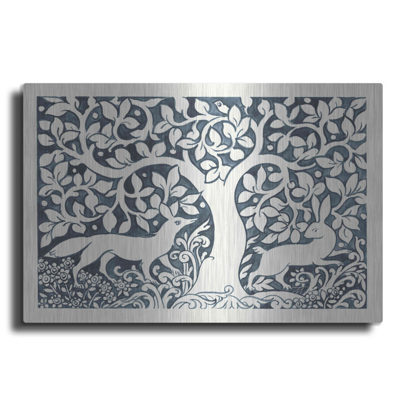 «Forest Life III» par Miranda Thomas - peinture sur métal sans cadre, H 12 po x l 16 po x P 0,13 po