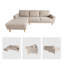 2-Piece 90" Upholstered L-Shaped Chenille Corner Sofa -222493329