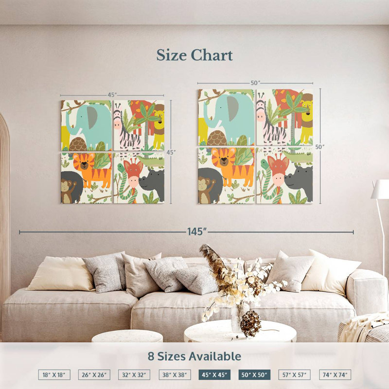 Ashelle Jungle Party, 50" H x 50" W