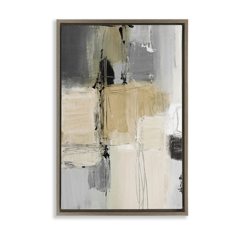 Toile flottante encadrée «Rustic Organic Abstraction» par Lanie Loreth, H 25 po x l 17 po, Cadre flottant orme Montalcino