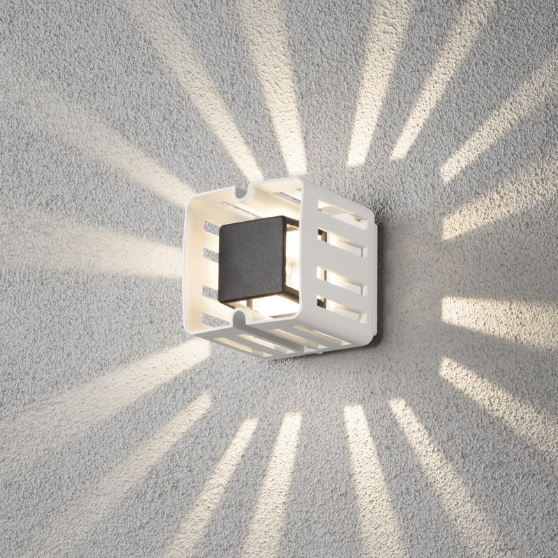 Pescara 11cm H Integrated LED Outdoor Flush Mount, White/Varnished black
