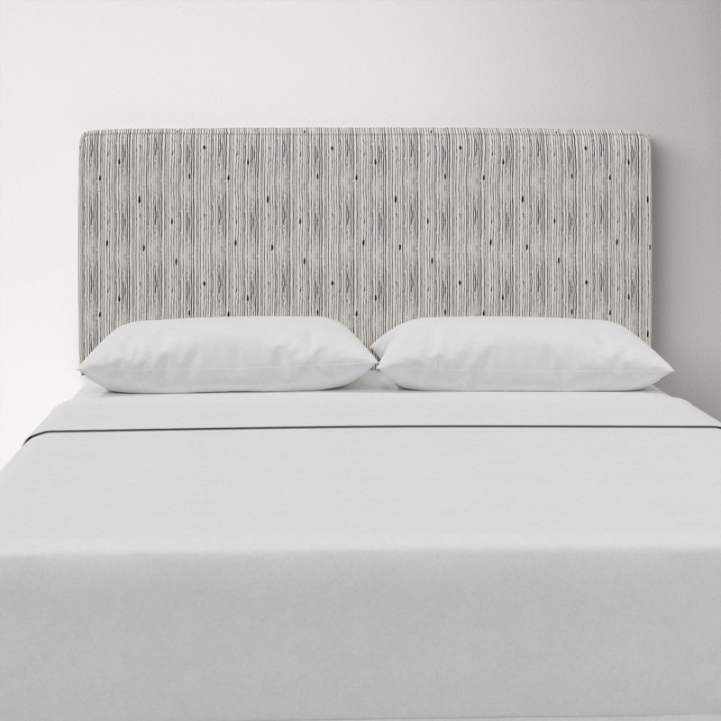 Tête de lit tapissier Marquise, Simple, Rayures grises Shibori