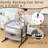 Twin Bassinet For 2 Babies - Double Bassinet For Twins With Music Toys, Mosquito Net & Storage Basket Portable Foldable Bedside Sleeper For Newborns, Khaki-1601738911