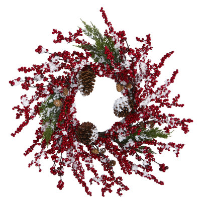 Faux Pinecones 24'' Wreath