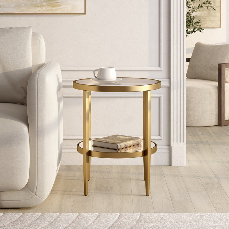 Hera Side Table, Antique Brass