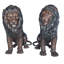 Paire de statues lion en bronze grandeur nature, majestueuse sculpture idéale pour la maison et le jardin, L 55 po x l 28 po x H 60 po