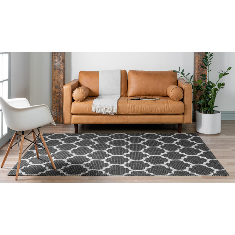 Cotton Geometric Indoor Rug, Runner 2' x 8'