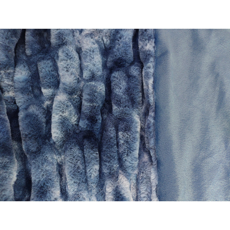 Marcita Knitted Throw Blanket, Navy