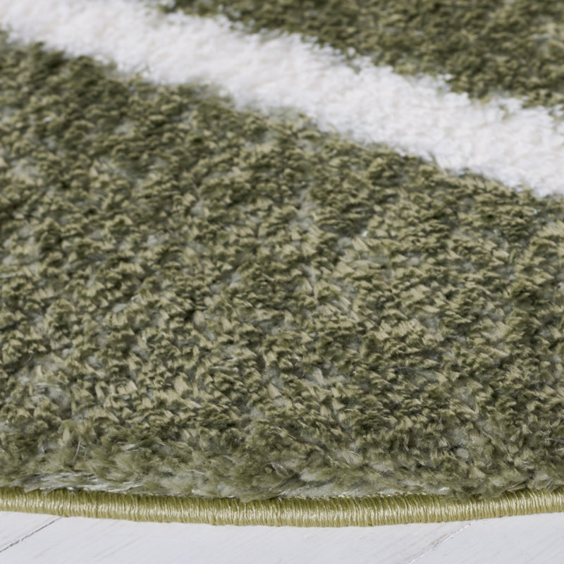 Tahoe Shag Performance Geometric Rug, Round 6'7"