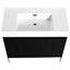 Meuble-lavabo 36 po avec lavabo en résine et extérieur en chêne foncé - fabrication fiable du lavabo