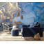 Papier peint abstrait à motif de marbrures abstraites d'aspect marbre bleu-932292037