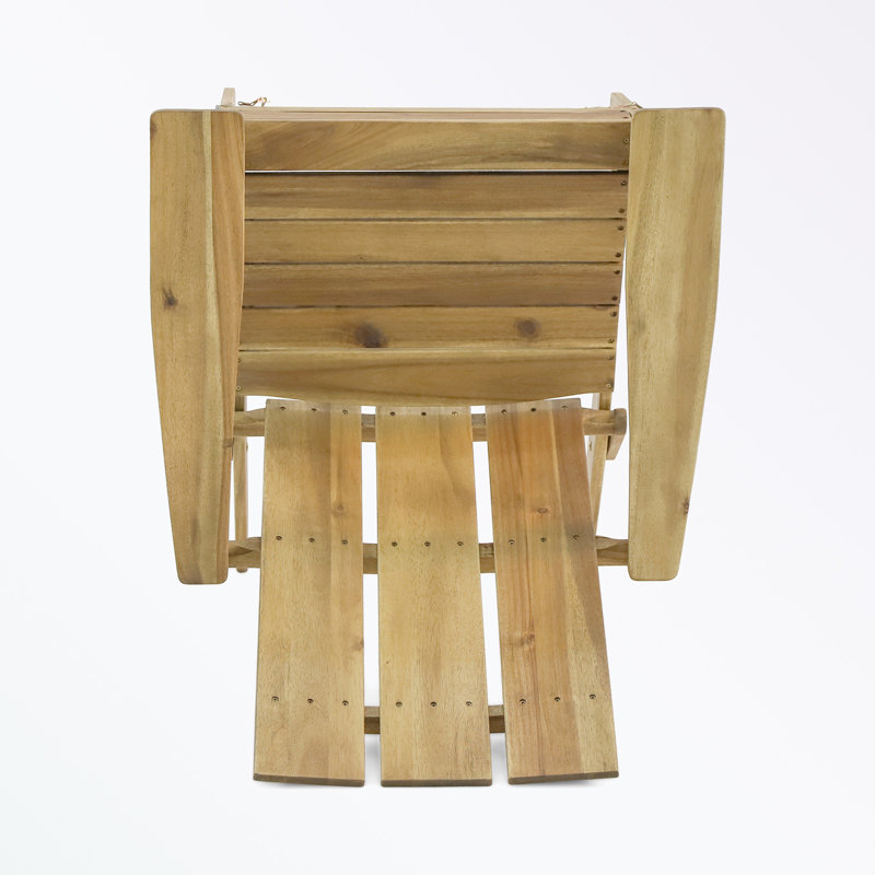 Chaises Adirondack à structure en bois avec pieds robustes, Naturel