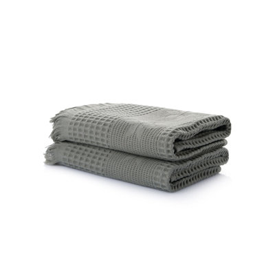 Ensemble de serviettes de bain 100% coton de qualité supérieure (2 pièces), jacquard, 29,5 po x 59,1 po | Doux et absorbant, 400 g / m² | Lavable à la machine à 104 ° F | Élégante couleur verte, parfaite pour un usage au spa et au quotidien
