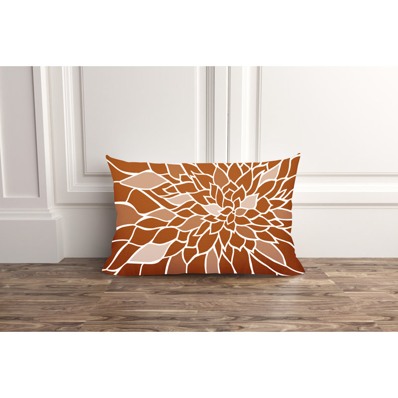 Raina Outdoor Reversible Throw Pillow, Burnt Orange