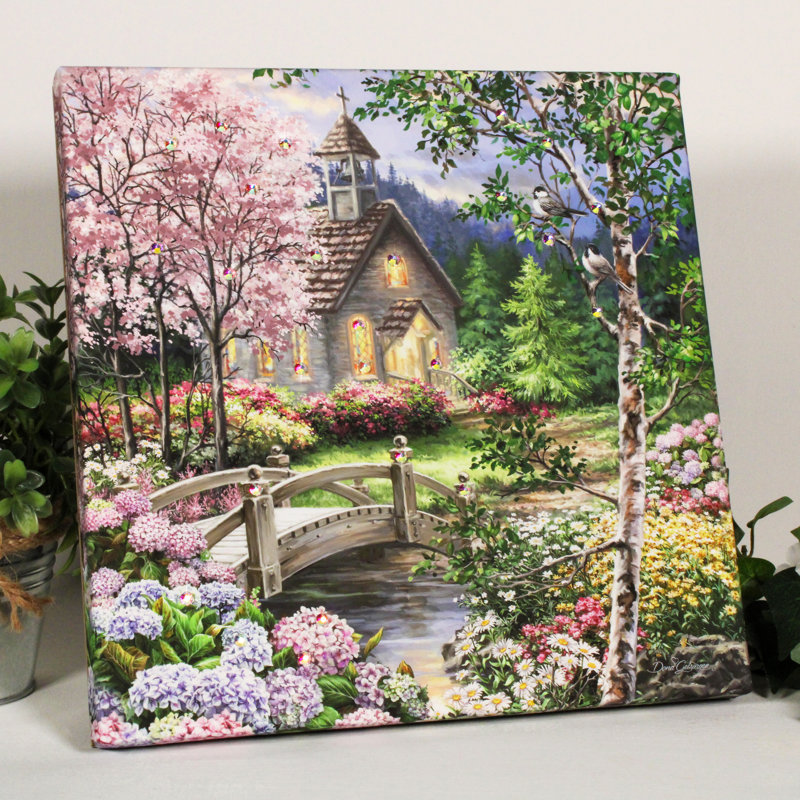 Spring Chapel Print with Dazzling Crystals
