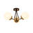 3-Light Brass Accents Frosted Glass Semi-Flush Mount