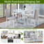 Ensemble de table de salle à manger en bois 5 pièces, table carrée avec décoration en cristal et 4 chaises rembourrées pour la cuisine et la salle à manger