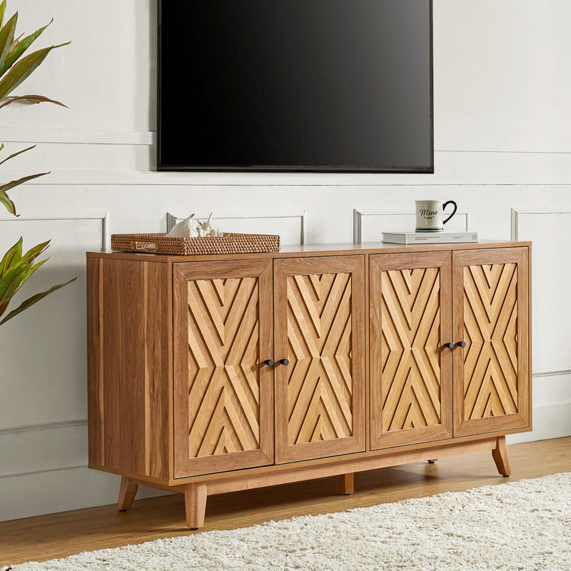 Chartier 145CM Wide Sideboard With Adjustable Shelves, Walnut