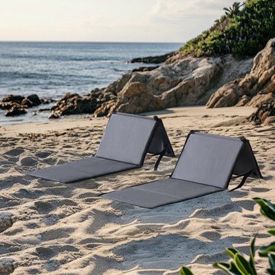 SUNJOY Portable Beach Mat with Adjustable Backrest for Adults (Set of 2) -