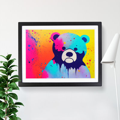 Teddy Bear Splash Abstract - Single Picture Frame Print
