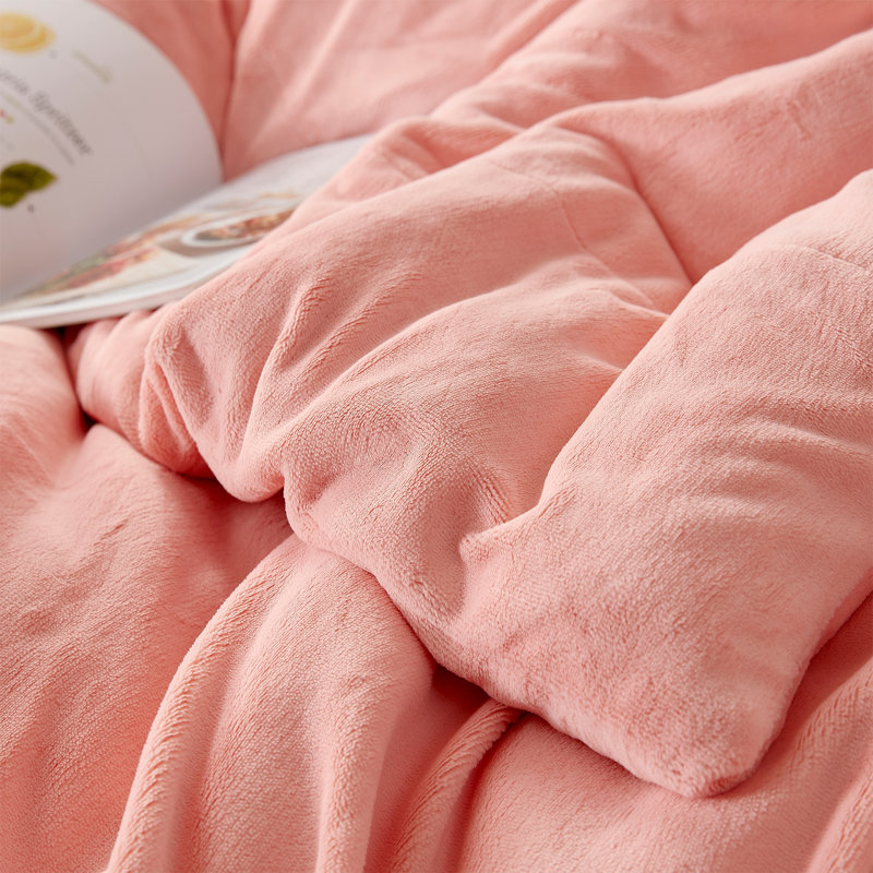 Git Cozy Coma Inducer Milk Velvet Oversized Comforter Set, Twin Extra Long Comforter + 1 Standard Sham, Pink
