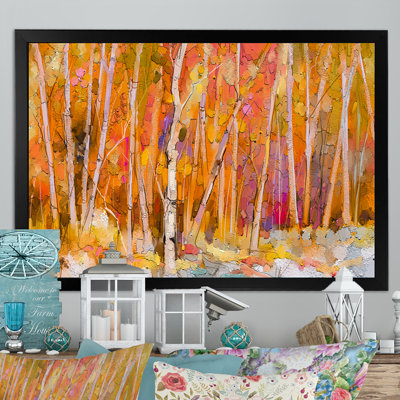 «Colorful Autumn Trees II», reproduction sur toile flottante