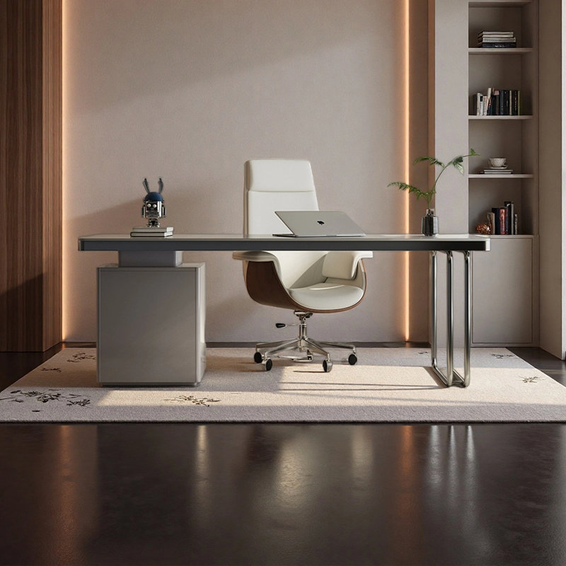 Bureau italien en pierre minimaliste, H 29,53 po x l 55,12 po x P 27,56 po