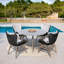 Daphnee 47'' Round 4 - Person Outdoor Dining Set with Cushions-1698655737