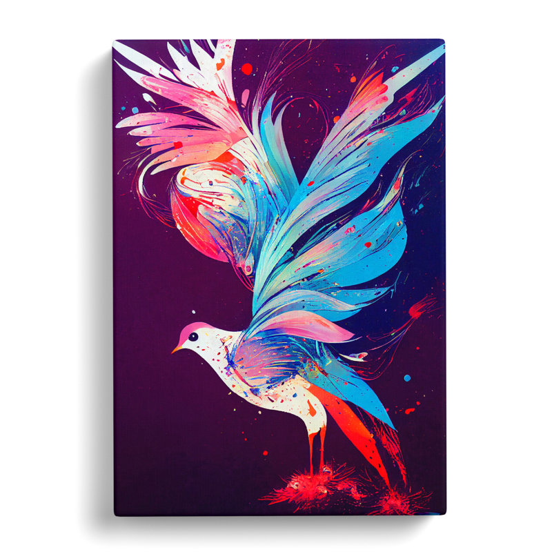 Bercht Dove Bird Splatter Vol.4 - Wrapped Canvas Print, 50cm H x 35cm W x 3cm D