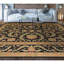 Tapis noir et noir de haute qualité noué à la main