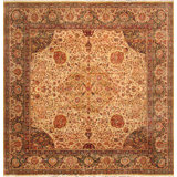 Agra Oriental Hand-Knotted Wool Brown/Beige Area Rug