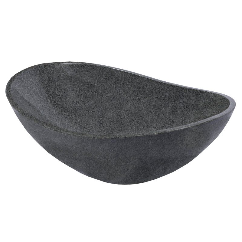 Lavabo de salle de bain vasque ovale en marbre gris 13 po Eden Bath