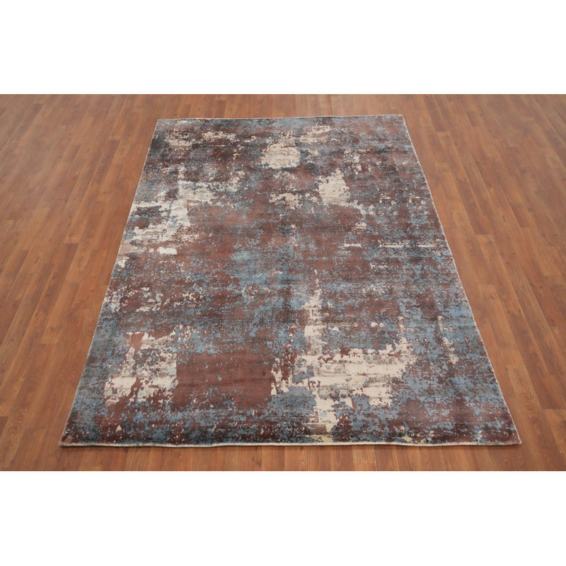 Tapis abstrait moderne all-over 6 x 8