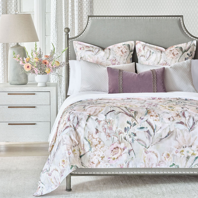 Andromeda Sateen Floral Duvet Cover, Twin Duvet Cover