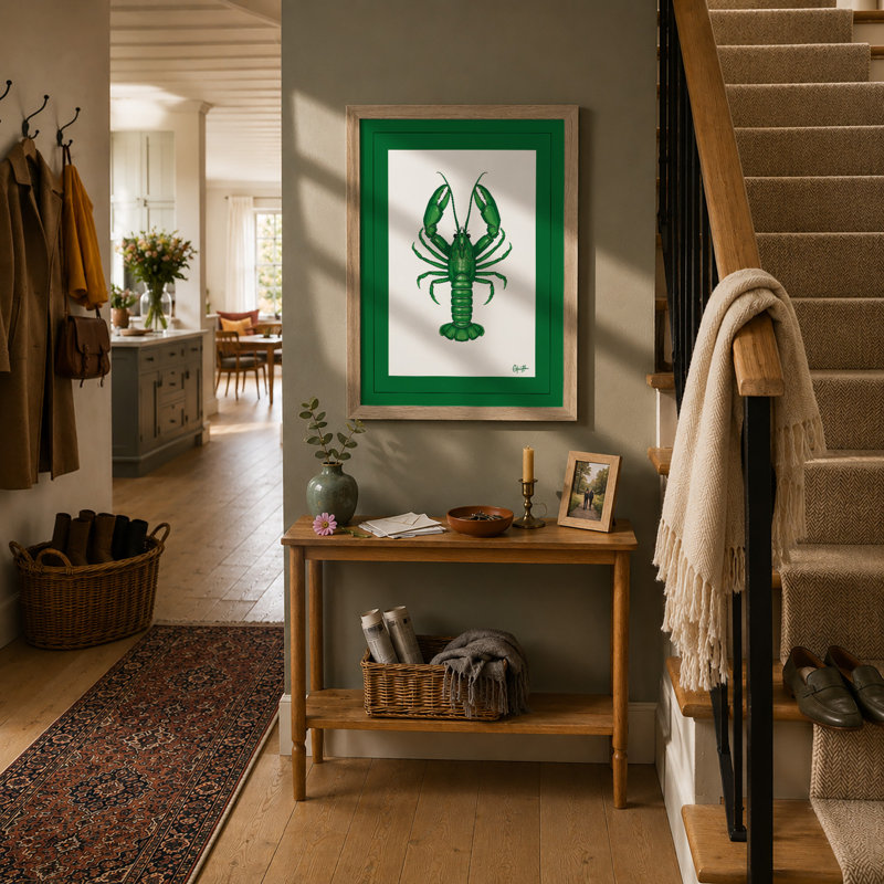 Green Lobster Study Botanical - Print, Oak, A3 - 42.0 x 29.7 cm