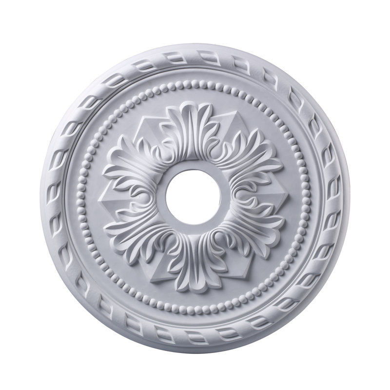 Médaillon corinthien de 22 po de largeur - Bronze antique, Blanc