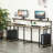 Extra Long Double Computer Desk Mdf Industrial Style Ideal For Home Office
