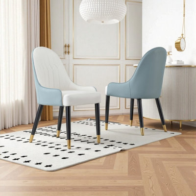 Ensemble de 2 chaises de salle à manger modernes - Revêtement en similicuir avec pieds en métal