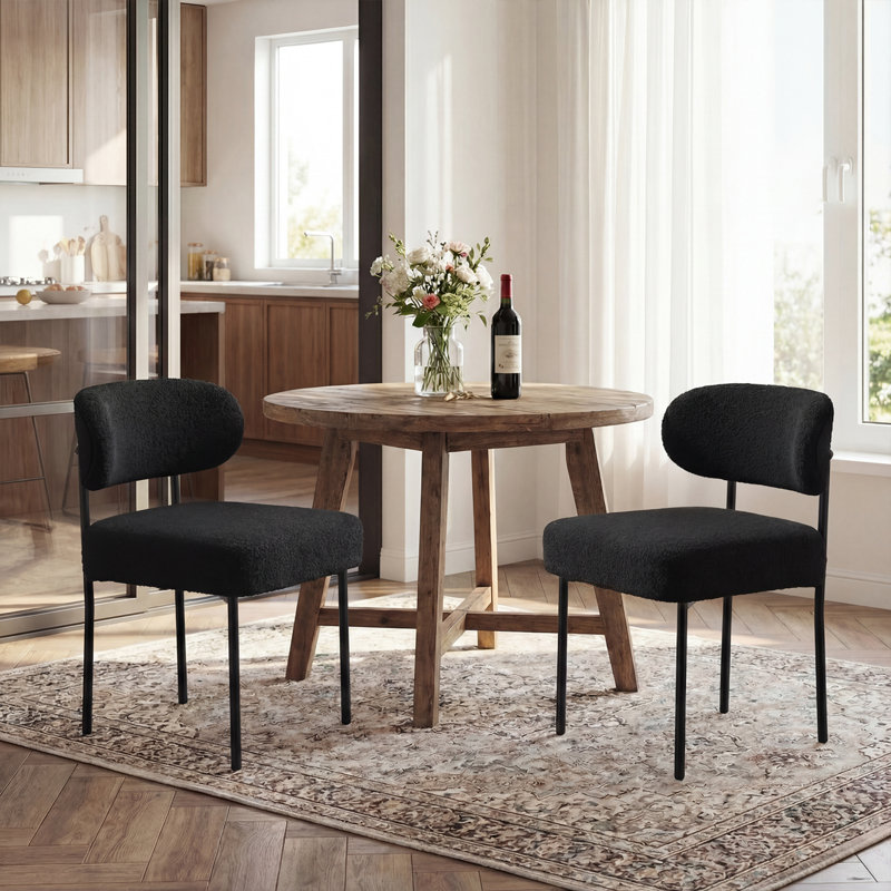 Monik 19.3'' H Tufted Upholstered Side Chair, Black