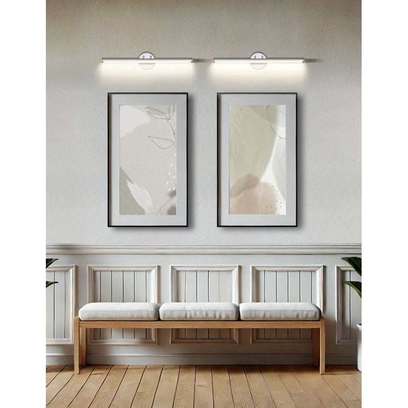 Barre d'éclairage de salle de bain Brinnly, Nickel brossé, 24.5" W