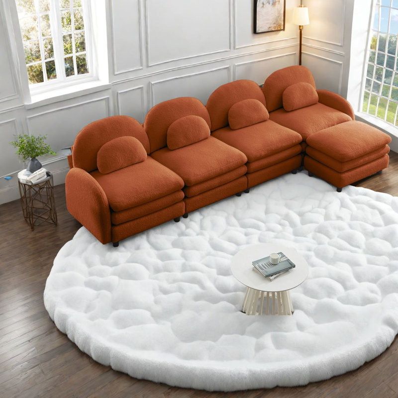 Canapé modulaire incurvé 4 places Cloud Comfort, Cloud Comfort