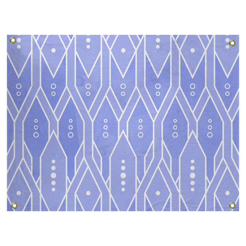 Tapisserie murale treillis, H 50 po x l 59 po, Bleu