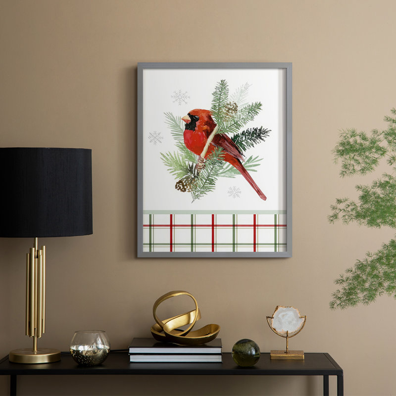 Reproduction encadrée de la collection Winter visiteur B - bois massif, Gris, H 30 po x l 24 po