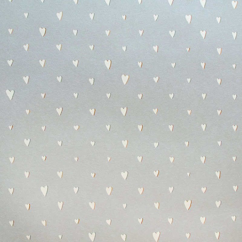 Great Kids Collection Smooth Glitter Hearts 33' L X 21" W Wallpaper Roll, Light Blue