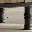 Table basse ovale en bois manufacturé brun